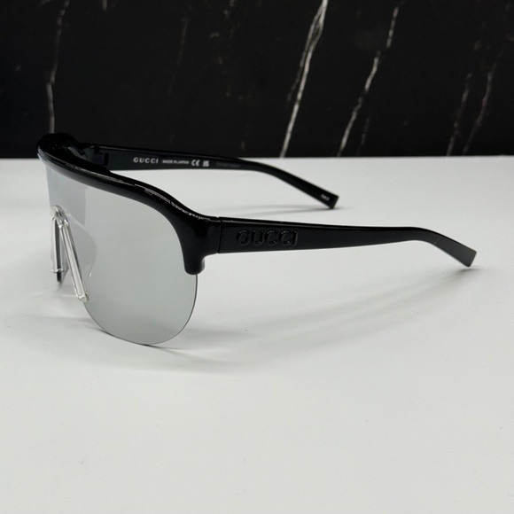 NEW GUCCI SUNGLASSES, UNISEX BLACK SILVER GUCCI EYEWEAR - Picture 8 of 14